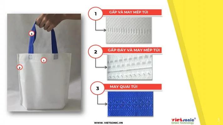 chi tiết hàn quai túi vải không dệt