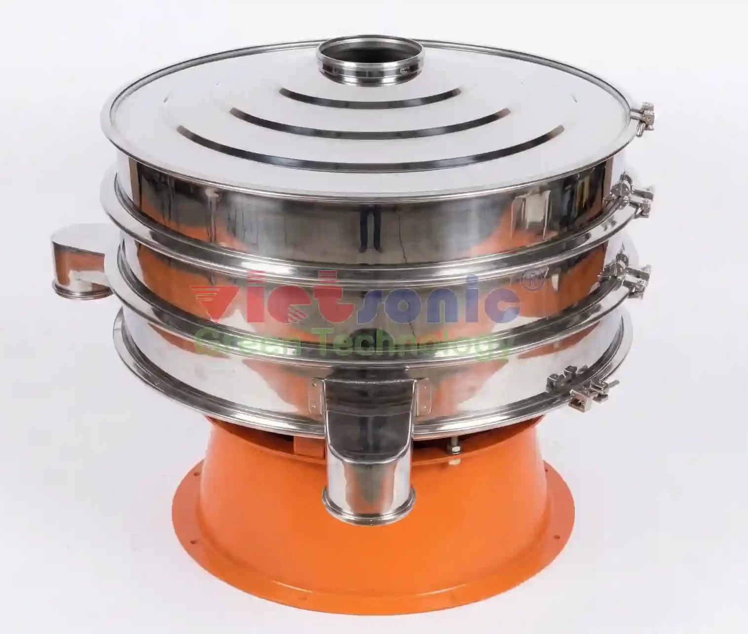 Cận cảnh máy sàng rung siêu âm công nghiệp với bộ chuyển đổi ultrasonic transducer