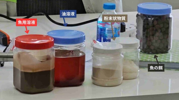 均質混合の研究で調査された溶液および粉体