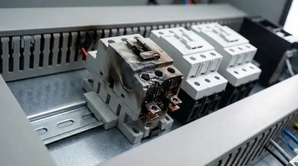 คอนแทคเตอร์โมดูลเสียหายเนื่องจากการใช้พิกัด AC-7a ผิดสำหรับโหลดมอเตอร์เหนี่ยวนำ
