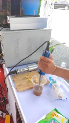 Khuấy nano siêu mịn cà phê chỉ trong vài giây bằng thiết bị siêu âm cầm tay.