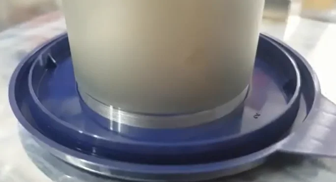 Close-up of ultrasonic welding horn for PP plastic and PA mesh