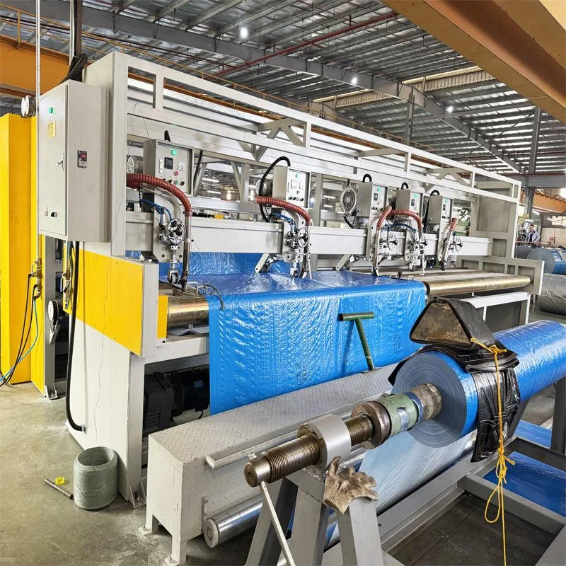 Sunshade curtain and cover material welding production line