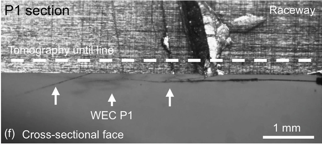 Mạng nứt WEC P1 lan đến bề mặt rãnh lăn