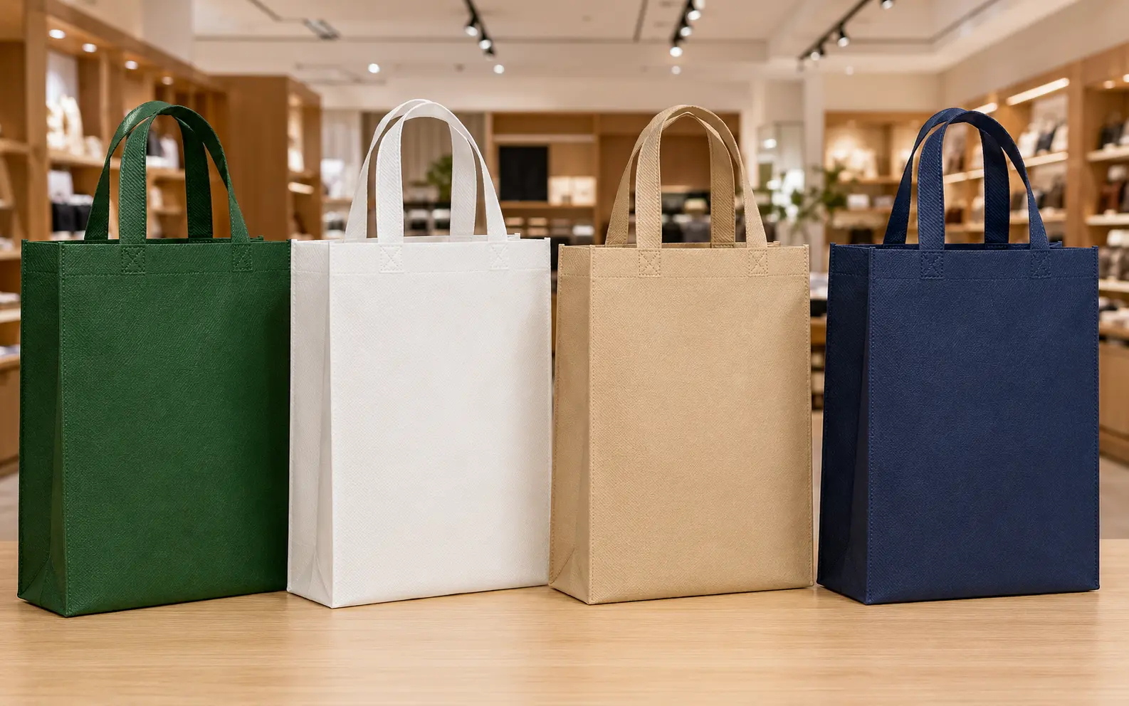 Bộ túi vải không dệt trơn cho chuỗi cửa hàng bán lẻ
