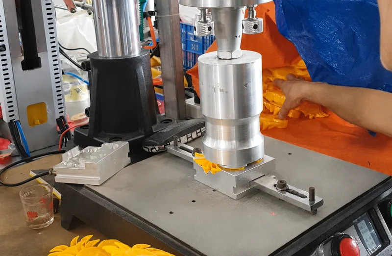 Full view of VietSonic ultrasonic welding machine for plastic toy components
